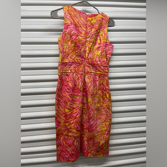 Just...Taylor Orange and Pink Sheath Midi Dress Size 2 - Picture 4 of 6